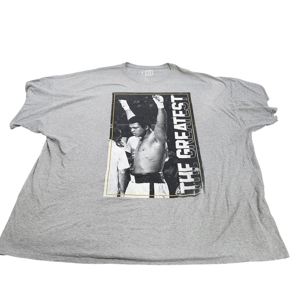 Ali Shirt Mens 5XL Gray The Greatest Boxing Graphic Tee Big & Tall Top